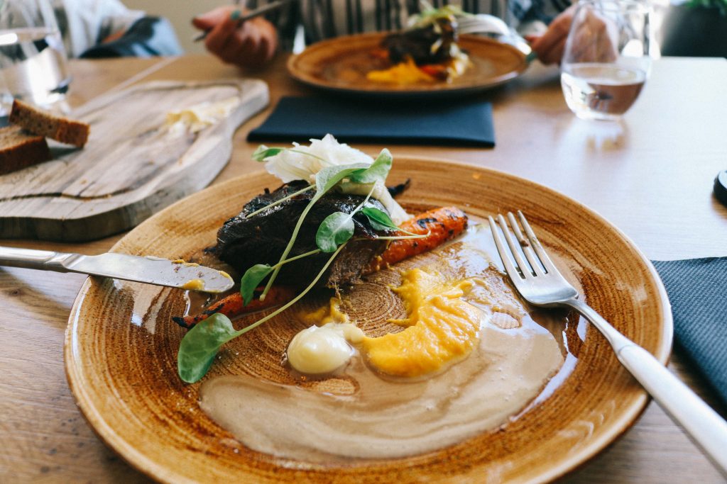 A plate of food in the restaurant of Kajo in Tampere.