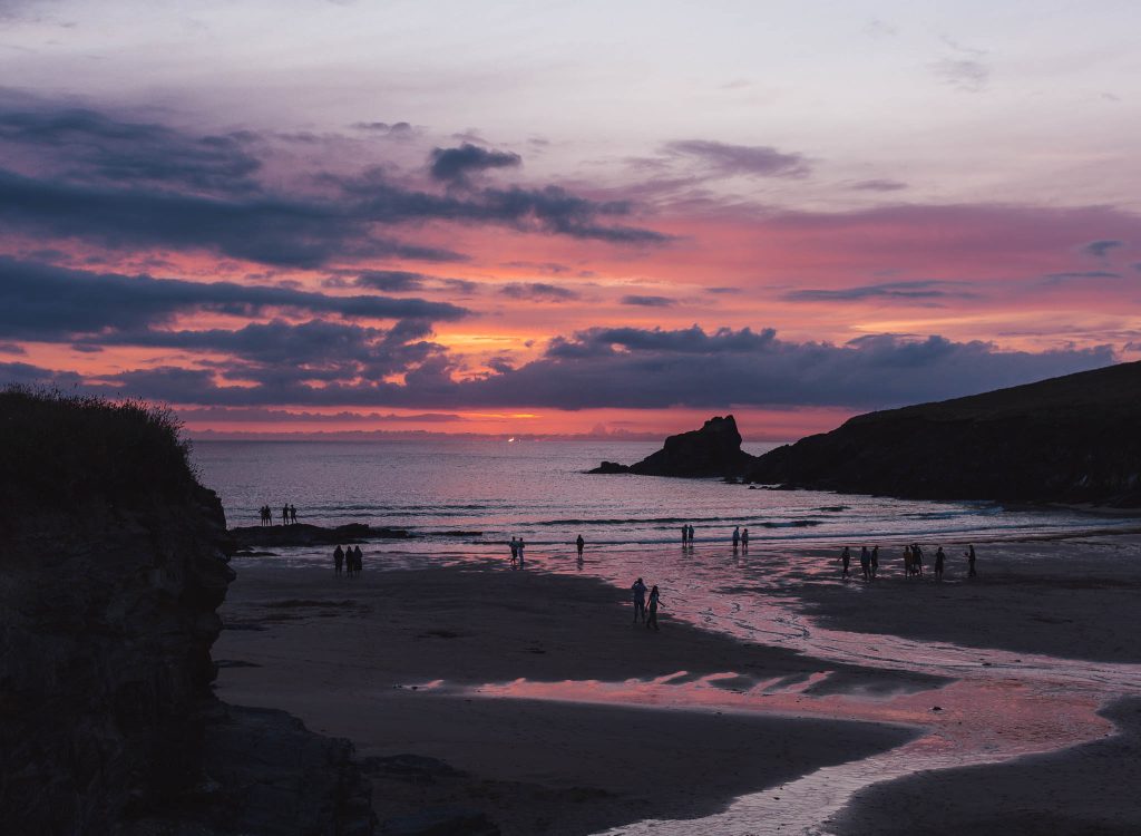 Trevone Bay at sunset