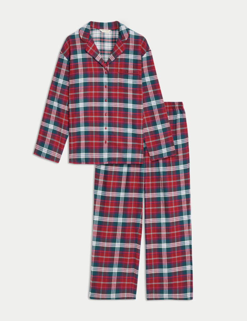 checked christmas pjs