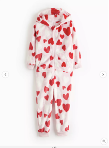 heart shaped fleecy all in one