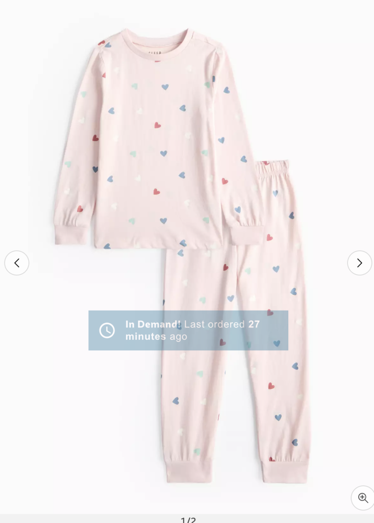 tu pyjamas girls with heart print