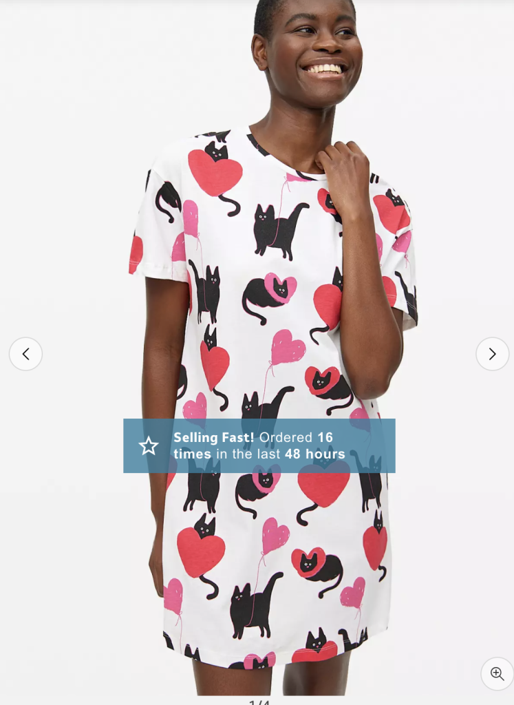 cat print nightie